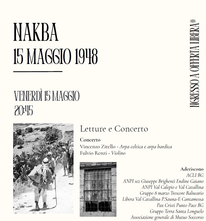 Nakba 1948: Memoria, Letture e Musica all’Abbazia di San Paolo d’Argon
